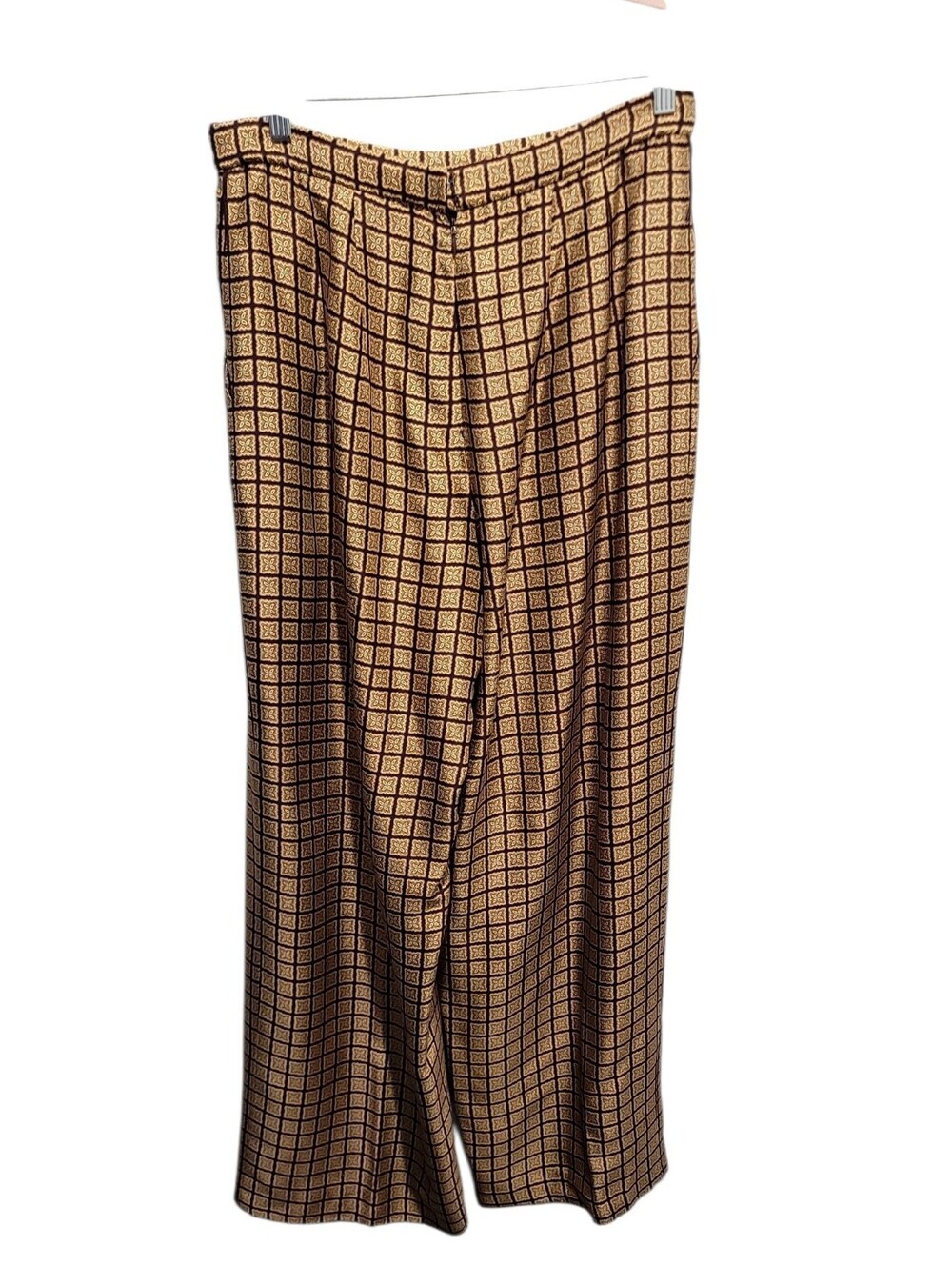 Classiques for Nordstrom 100% Silk Wide Leg Pants Geometric Print 10